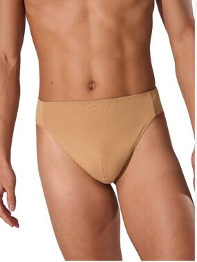 Capezio Reinforced Front Lined Tan Dance Belt / brief for Men N26 Sz M